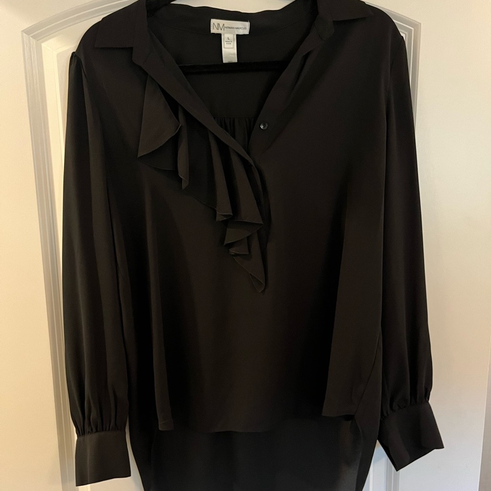 Black Ruffled Women's Top